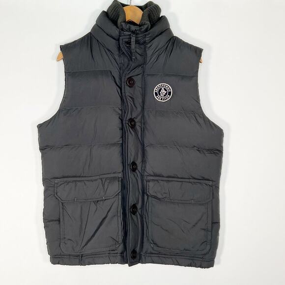 Abercrombie & Fitch Insulated Dark Grey Puffer Vest Coat Jacket - Picture 1 of 16